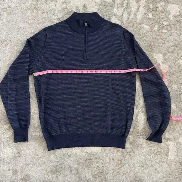 CANALI Wool and Cotton Blend Quarter-Zip Sweater large - Picture 4 of 11